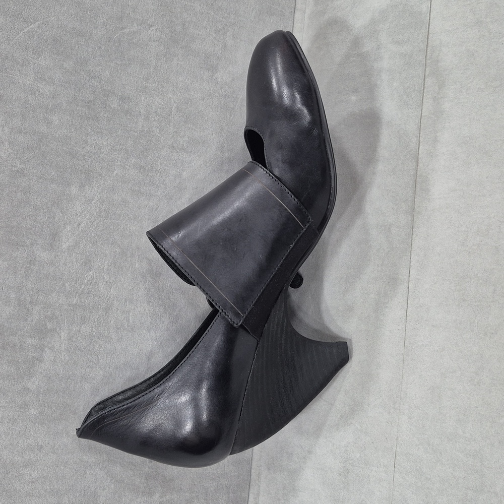 Max Studio Beau pumps women's 8 black fine leather double monk strap - Picture 14 of 16